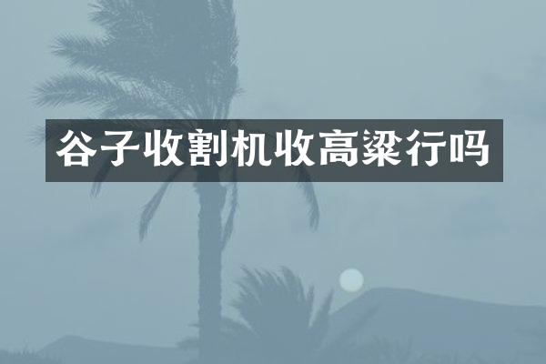 谷子收割機(jī)收高粱行嗎