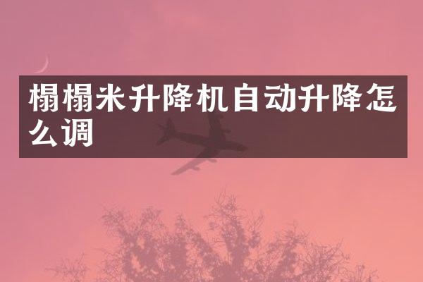 榻榻米升降機(jī)自動(dòng)升降怎么調(diào)