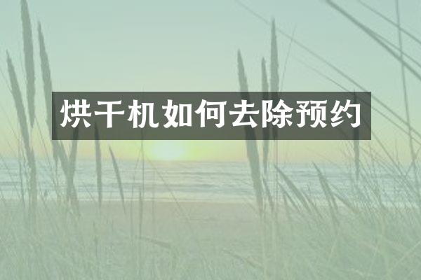 烘干機(jī)如何去除預(yù)約