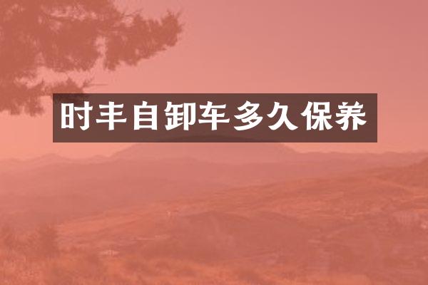 時(shí)豐自卸車多久保養(yǎng)