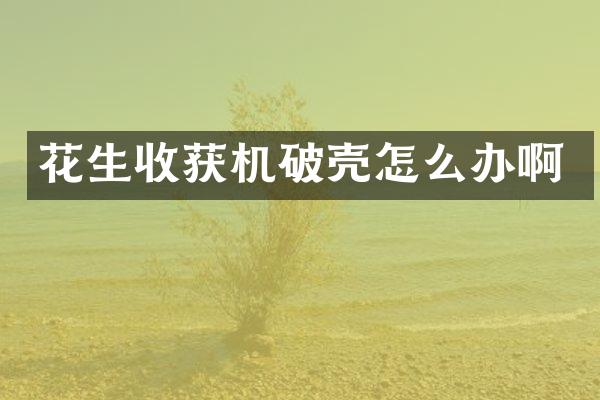 花生收獲機(jī)破殼怎么辦啊