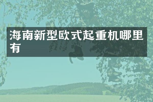 海南新型歐式起重機(jī)哪里有