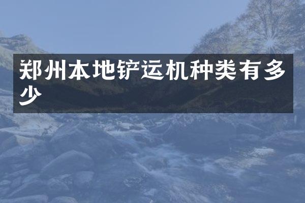 鄭州本地鏟運機種類有多少