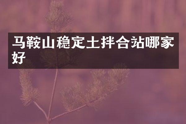 馬鞍山穩(wěn)定土拌合站哪家好