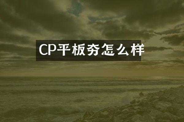 CP平板夯怎么樣