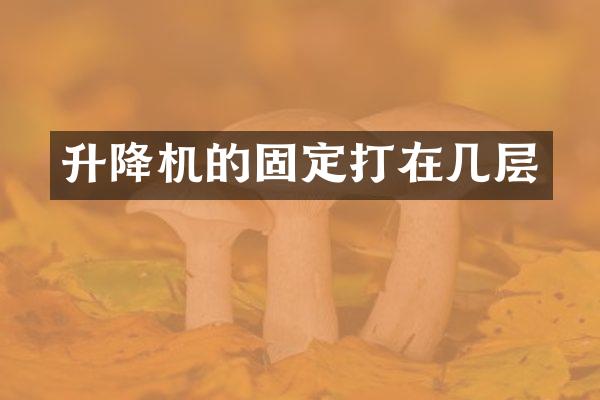 升降機(jī)的固定打在幾層