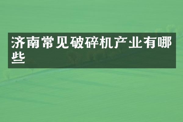 濟(jì)南常見破碎機(jī)產(chǎn)業(yè)有哪些