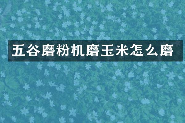 五谷磨粉機(jī)磨玉米怎么磨