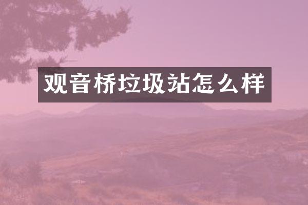 觀音橋垃圾站怎么樣