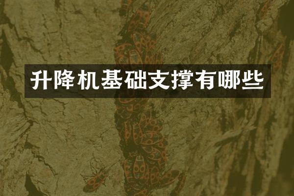 升降機基礎支撐有哪些