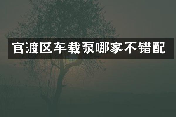 官渡區(qū)車載泵哪家不錯配