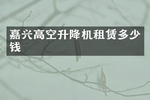 嘉興高空升降機租賃多少錢