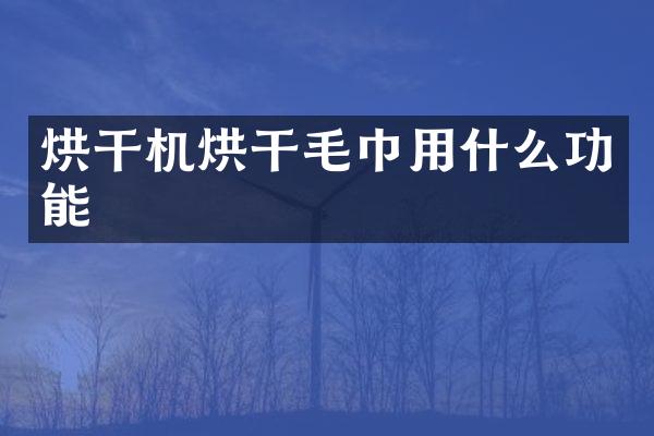 烘干機(jī)烘干毛巾用什么功能