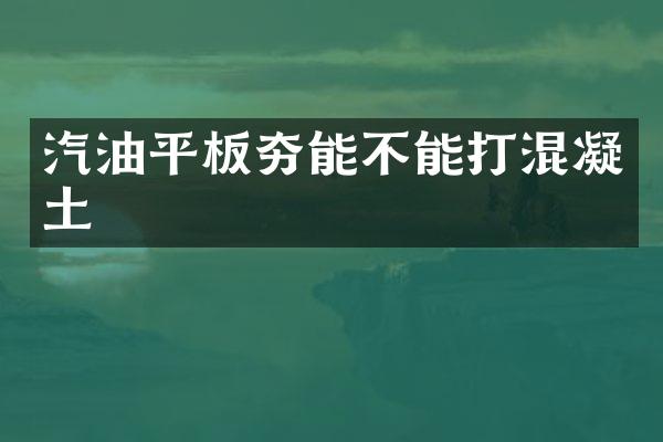 汽油平板夯能不能打混凝土