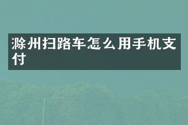 滁州掃路車怎么用手機(jī)支付