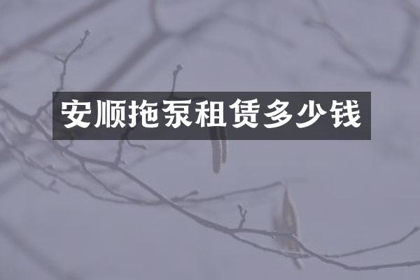 安順拖泵租賃多少錢