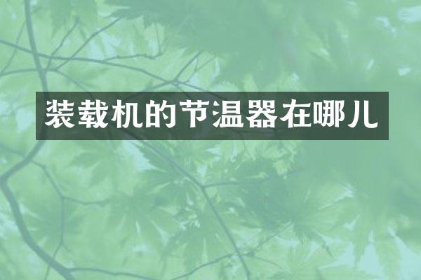 裝載機(jī)的節(jié)溫器在哪兒