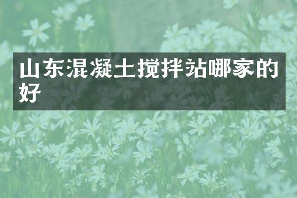 山東混凝土攪拌站哪家的好