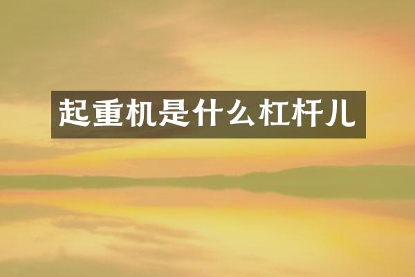 起重機(jī)是什么杠桿兒