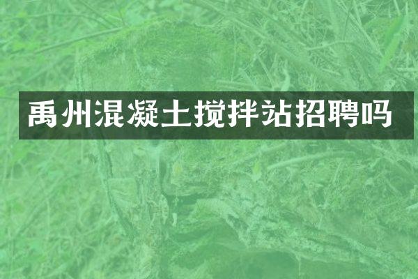 禹州混凝土攪拌站招聘嗎