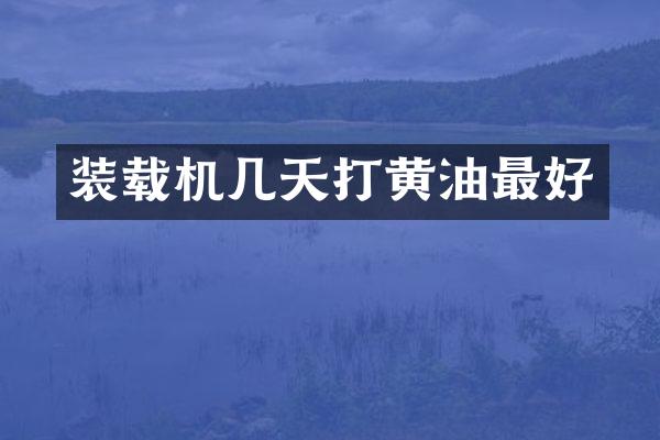 裝載機(jī)幾天打黃油最好