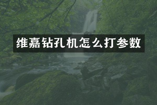 維嘉鉆孔機怎么打參數(shù)