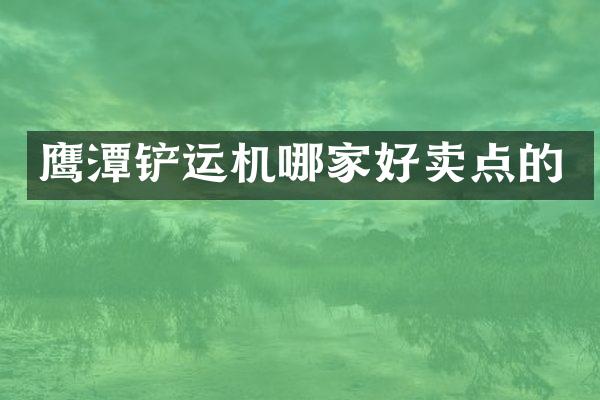 鷹潭鏟運機哪家好賣點的