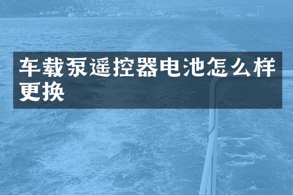 車載泵遙控器電池怎么樣更換