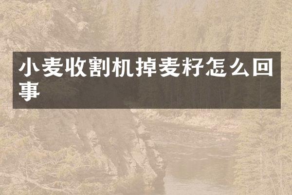 小麥收割機掉麥籽怎么回事