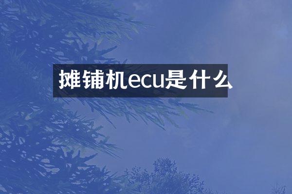 攤鋪機(jī)ecu是什么