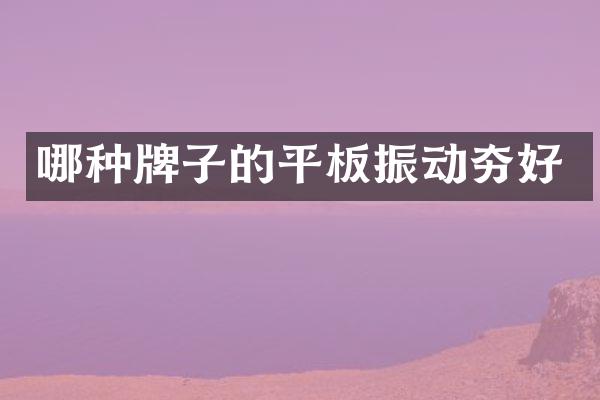 哪種牌子的平板振動夯好