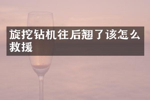 旋挖鉆機往后翹了該怎么救援