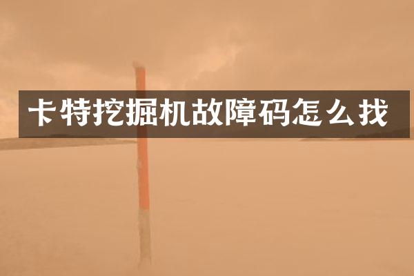 卡特挖掘機(jī)故障碼怎么找