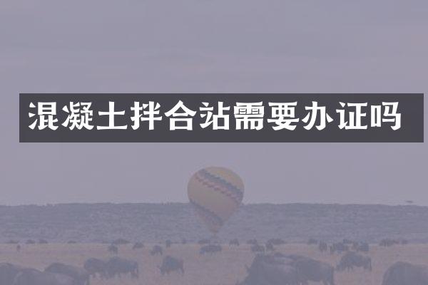 混凝土拌合站需要嗎