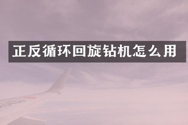 正反循環(huán)回旋鉆機怎么用