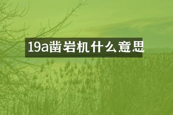 19a鑿巖機什么意思