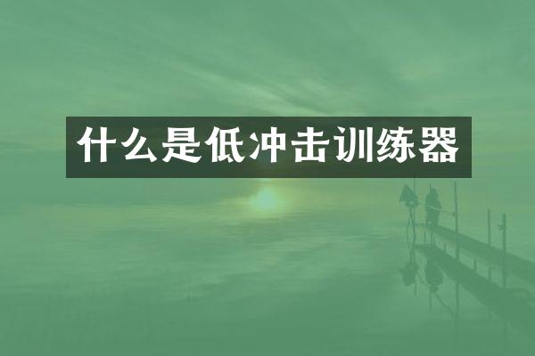 什么是低沖擊訓練器