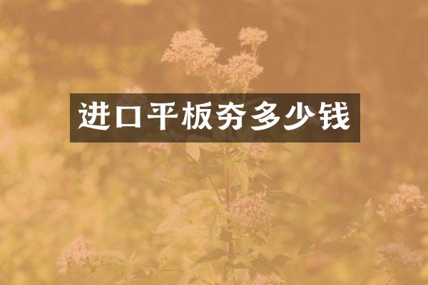 進(jìn)口平板夯多少錢