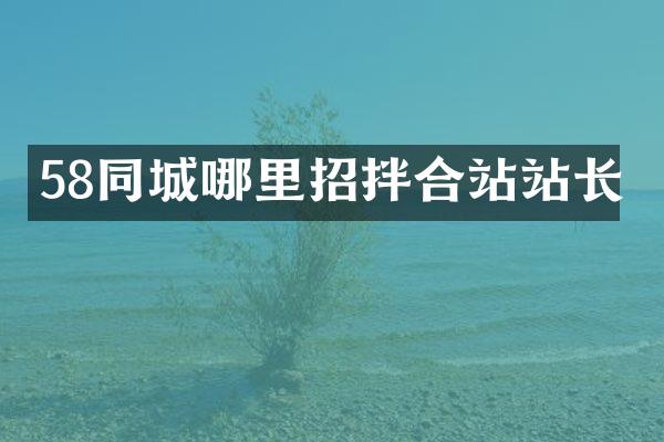 58同城哪里招拌合站站長(zhǎng)