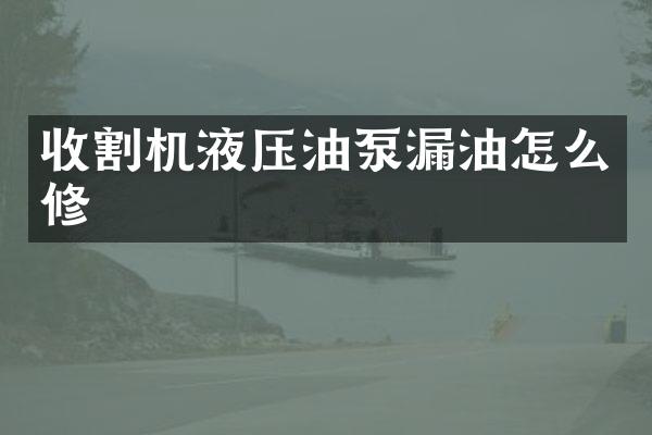 收割機(jī)液壓油泵漏油怎么修