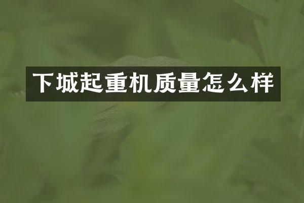 下城起重機質(zhì)量怎么樣