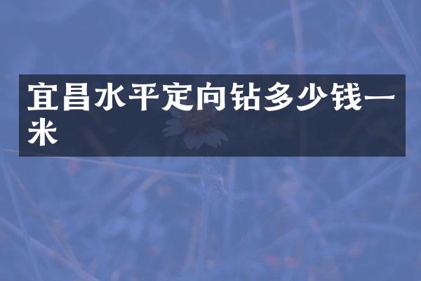 宜昌水平定向鉆多少錢一米