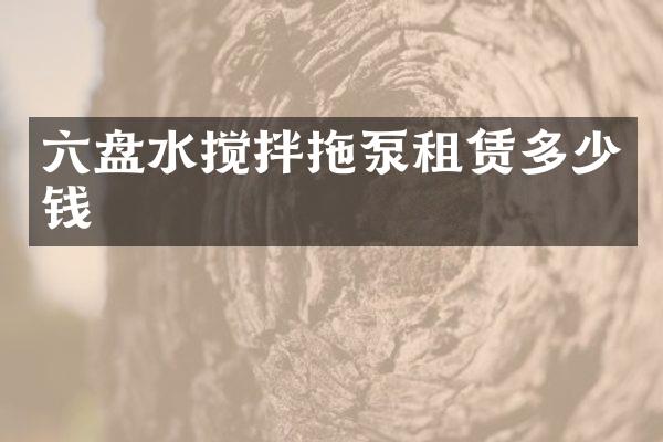 六盤水?dāng)嚢柰媳米赓U多少錢