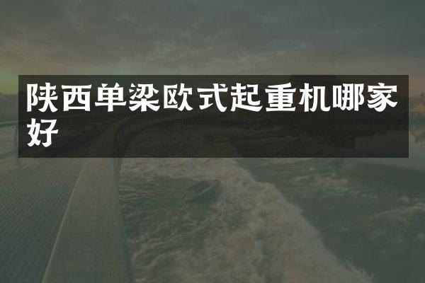 陜西單梁歐式起重機哪家好