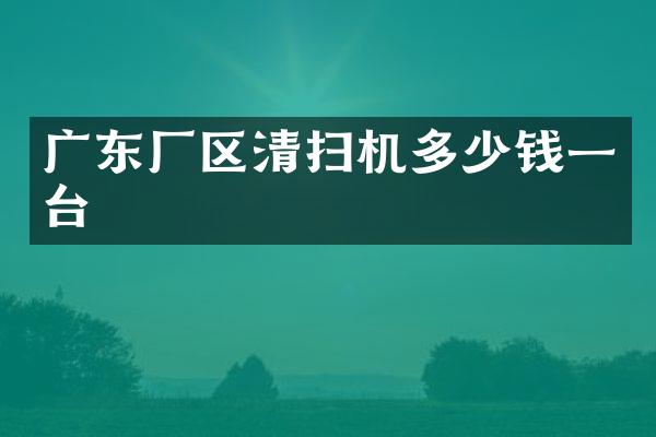 廣東廠區(qū)清掃機多少錢一臺