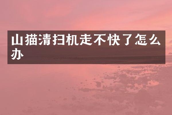 山貓清掃機走不快了怎么辦