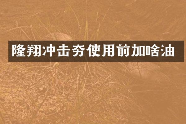 隆翔沖擊夯使用前加啥油