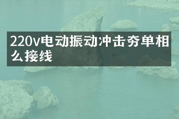 220v電動(dòng)振動(dòng)沖擊夯單相怎么接線