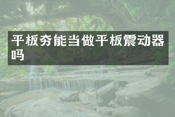 平板夯能當(dāng)做平板震動器嗎