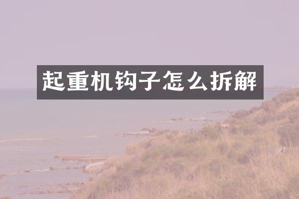 起重機鉤子怎么拆解